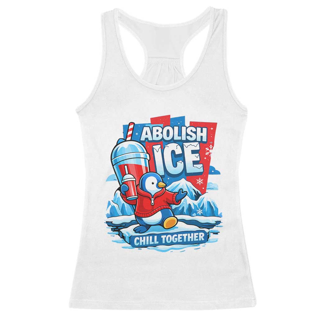 Abolish Ice Racerback Tank Top Subtle FDT Penguin Slush Drink Funny Summer Chill Mode