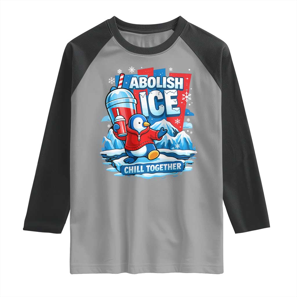 Abolish Ice Raglan Shirt Subtle FDT Penguin Slush Drink Funny Summer Chill Mode