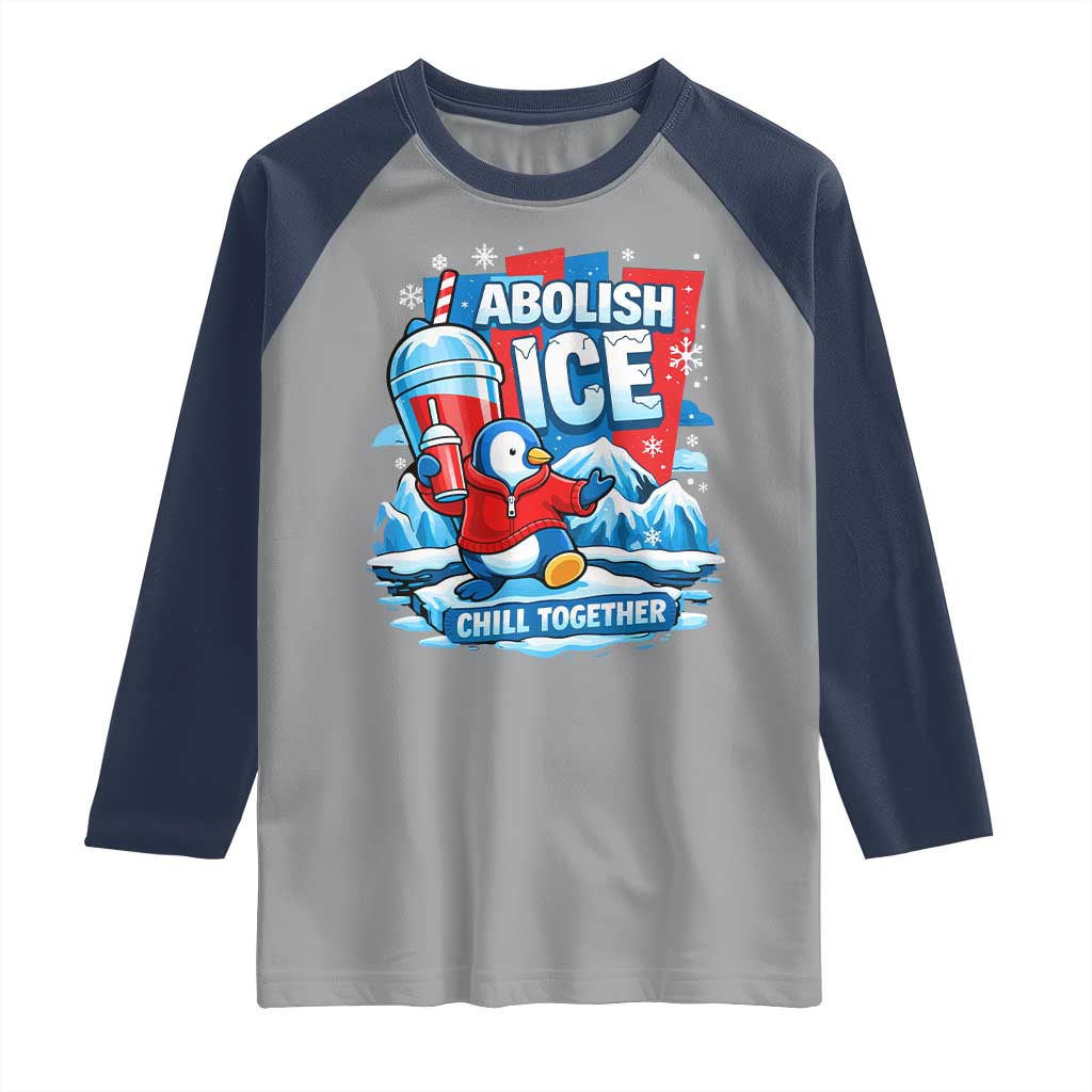 Abolish Ice Raglan Shirt Subtle FDT Penguin Slush Drink Funny Summer Chill Mode