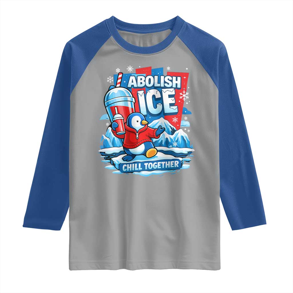 Abolish Ice Raglan Shirt Subtle FDT Penguin Slush Drink Funny Summer Chill Mode