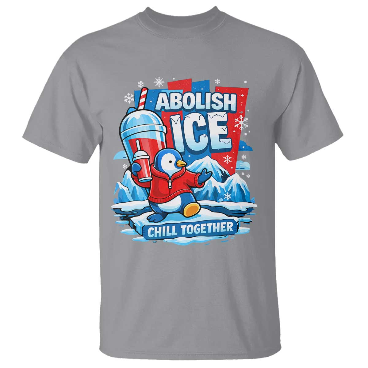 Abolish Ice T Shirt Subtle FDT Penguin Slush Drink Funny Summer Chill Mode