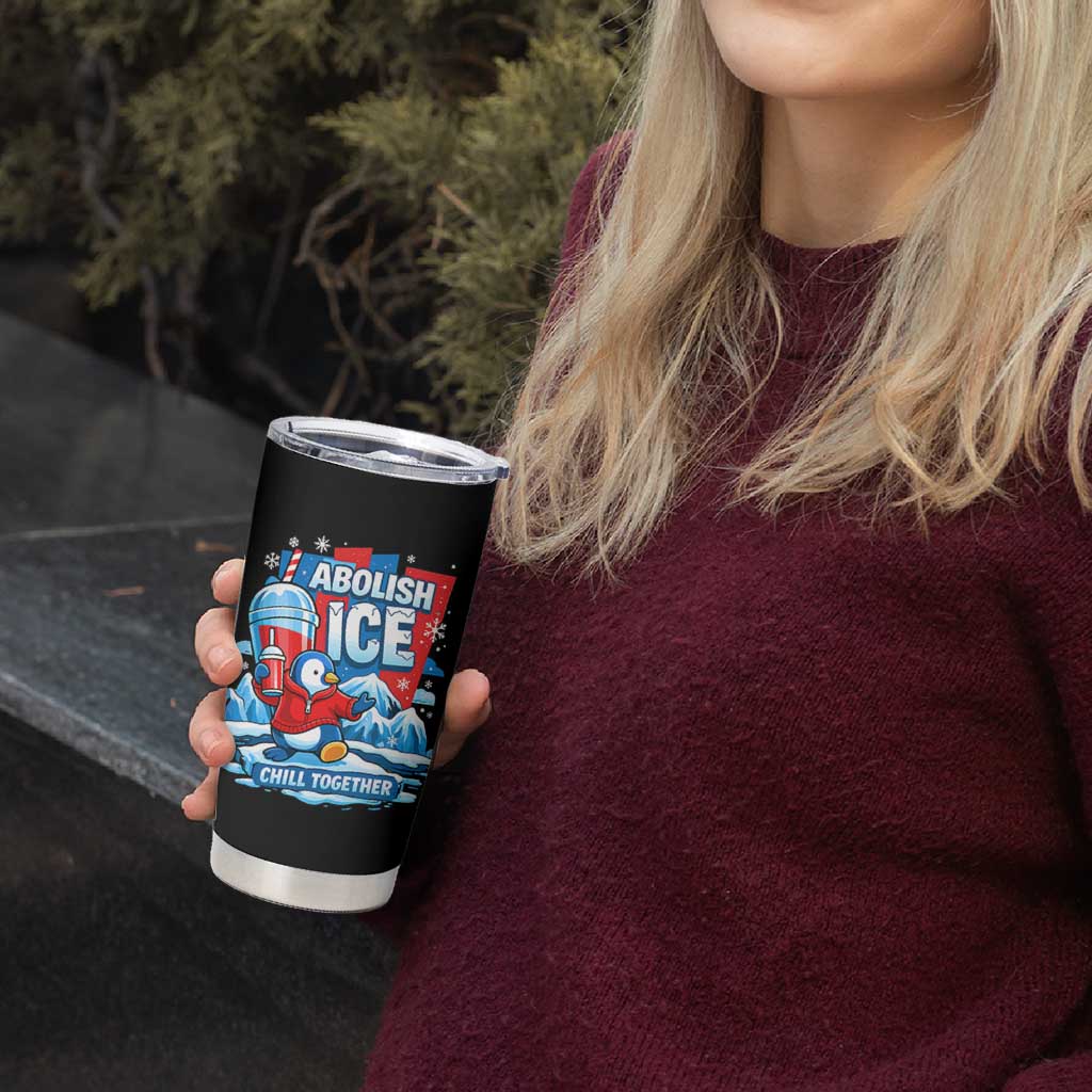 Abolish Ice Tumbler Cup Subtle FDT Penguin Slush Drink Funny Summer Chill Mode