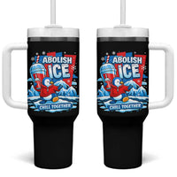 Abolish Ice Tumbler With Handle Subtle FDT Penguin Slush Drink Funny Summer Chill Mode