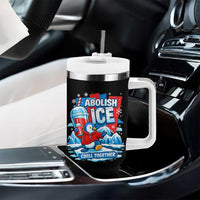 Abolish Ice Tumbler With Handle Subtle FDT Penguin Slush Drink Funny Summer Chill Mode