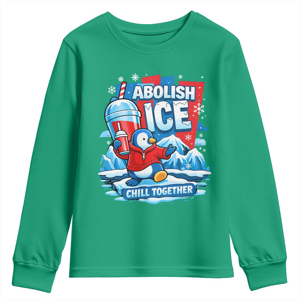 Abolish Ice Youth Sweatshirt Subtle FDT Penguin Slush Drink Funny Summer Chill Mode