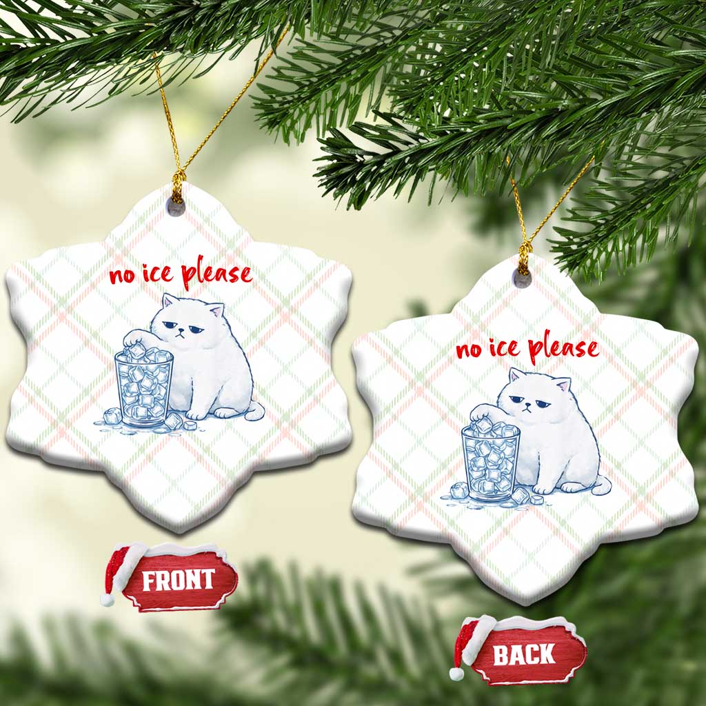 Abolish Ice Protest Ceramic Ornament Subtle FDT Cat Meme No Ice Please