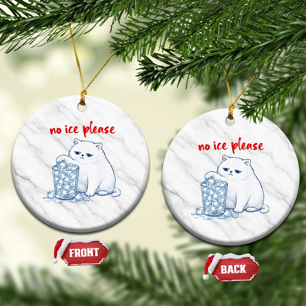 Abolish Ice Protest Ceramic Ornament Subtle FDT Cat Meme No Ice Please