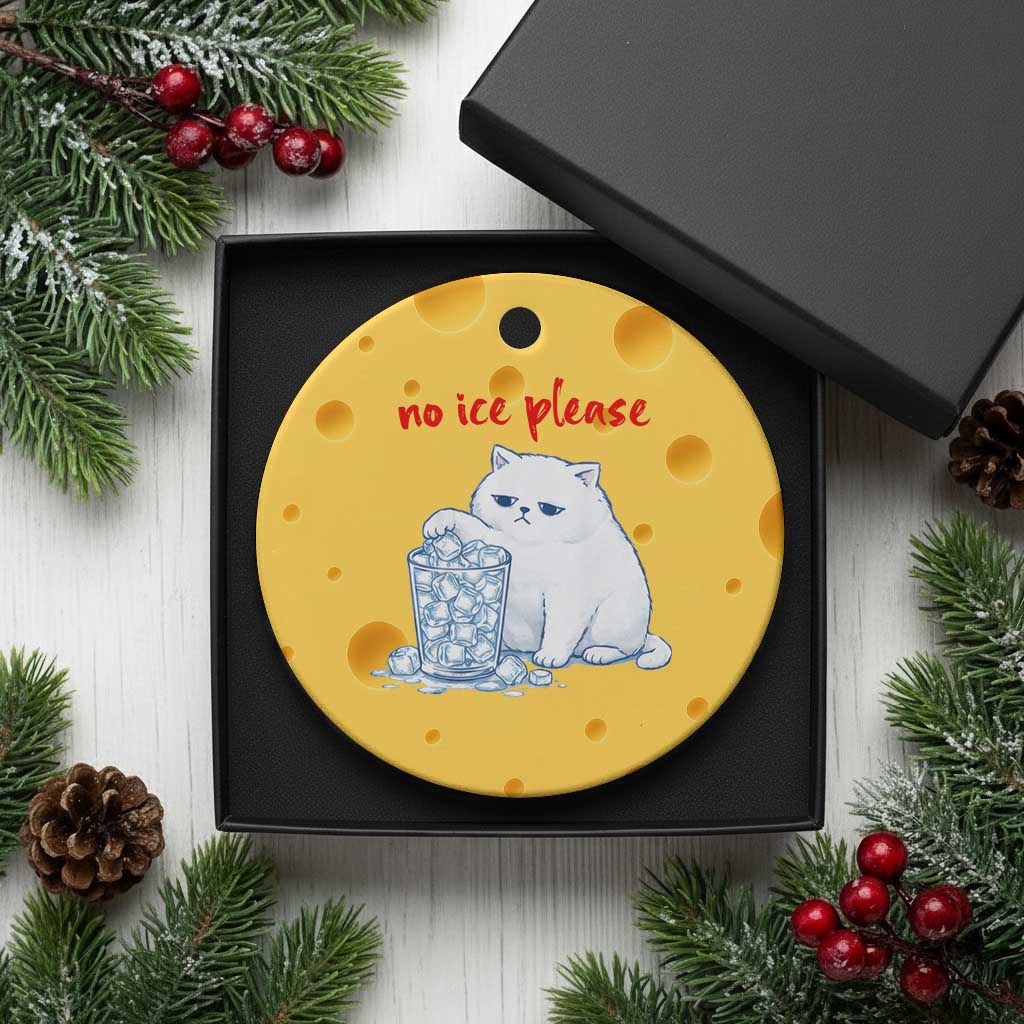 Abolish Ice Protest Ceramic Ornament Subtle FDT Cat Meme No Ice Please
