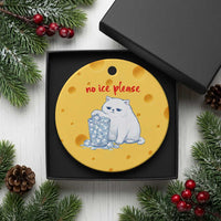 Abolish Ice Protest Ceramic Ornament Subtle FDT Cat Meme No Ice Please