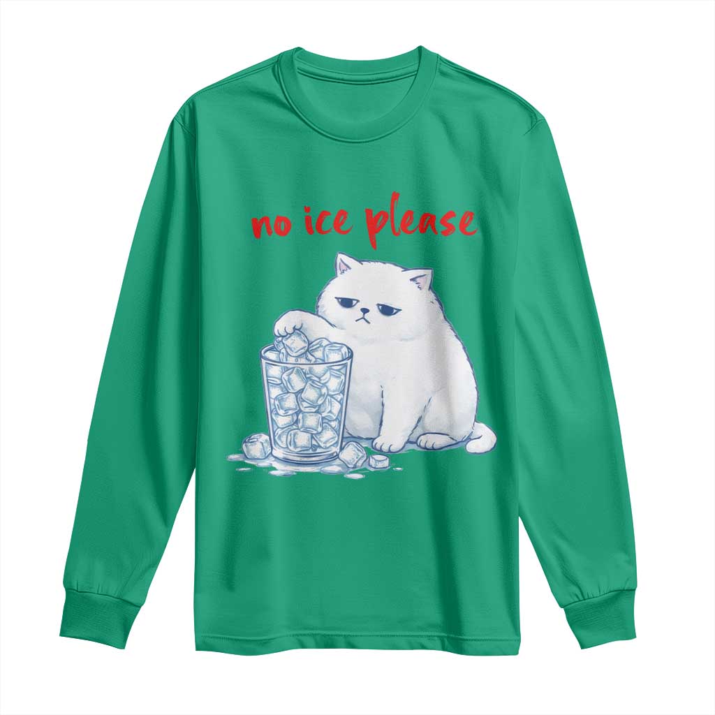 Abolish Ice Protest Long Sleeve Shirt Subtle FDT Cat Meme No Ice Please