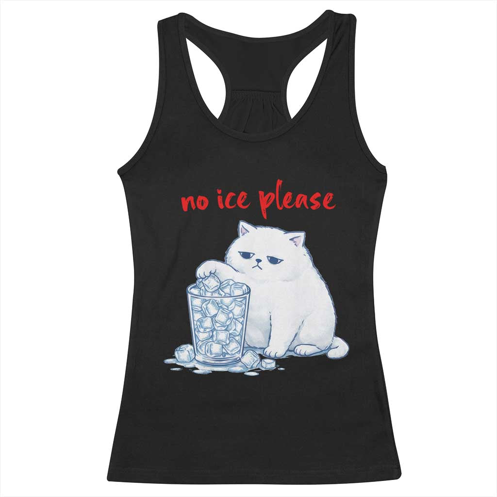 Abolish Ice Protest Racerback Tank Top Subtle FDT Cat Meme No Ice Please