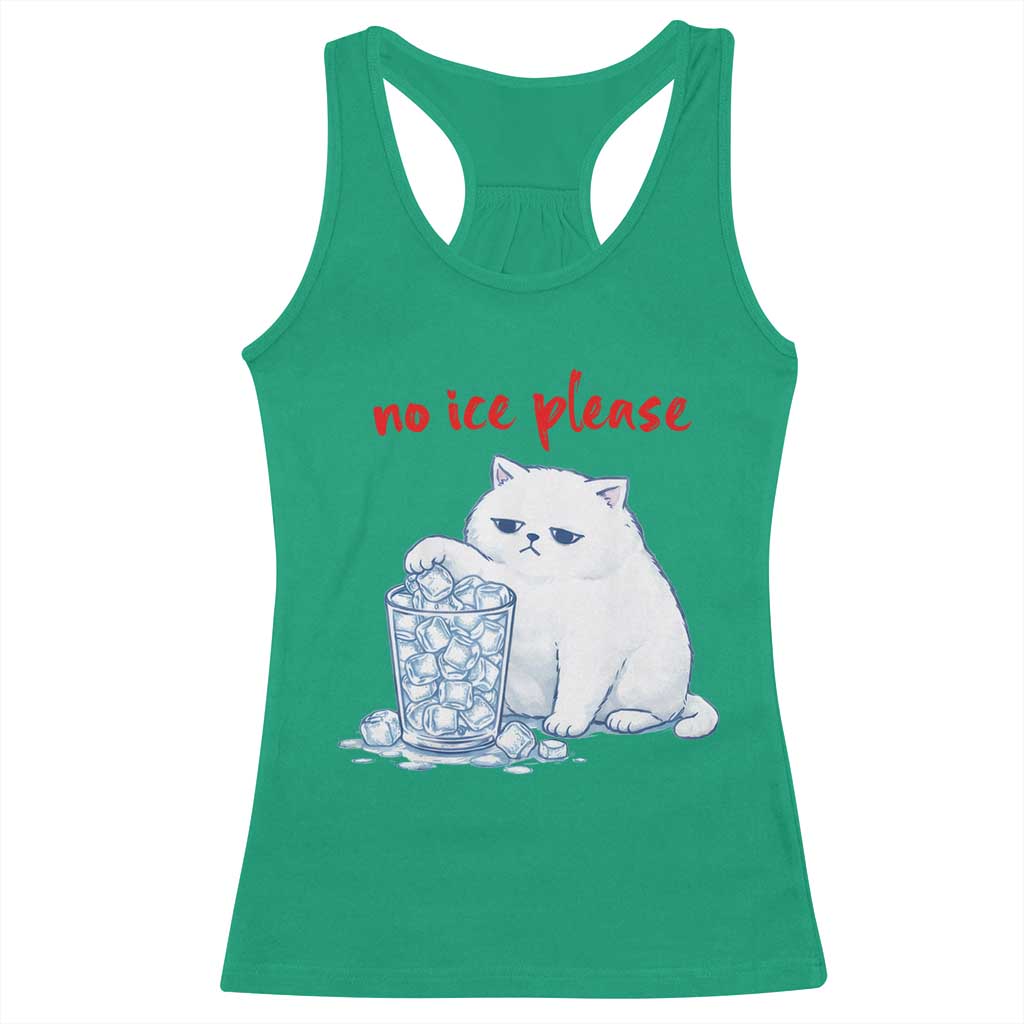 Abolish Ice Protest Racerback Tank Top Subtle FDT Cat Meme No Ice Please