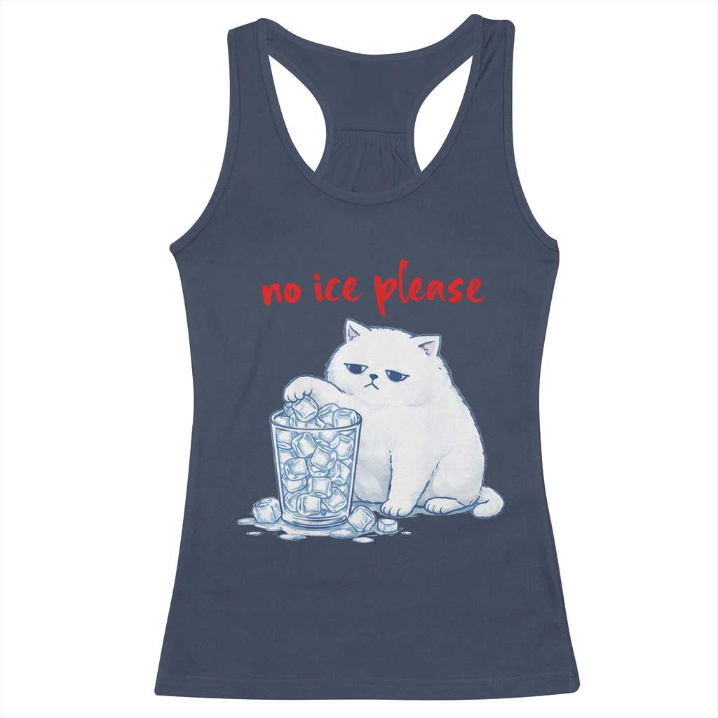 Abolish Ice Protest Racerback Tank Top Subtle FDT Cat Meme No Ice Please