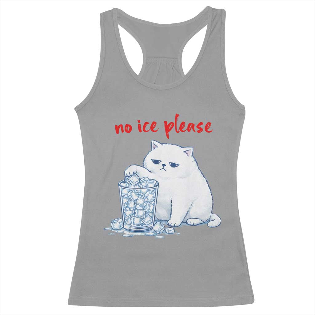 Abolish Ice Protest Racerback Tank Top Subtle FDT Cat Meme No Ice Please