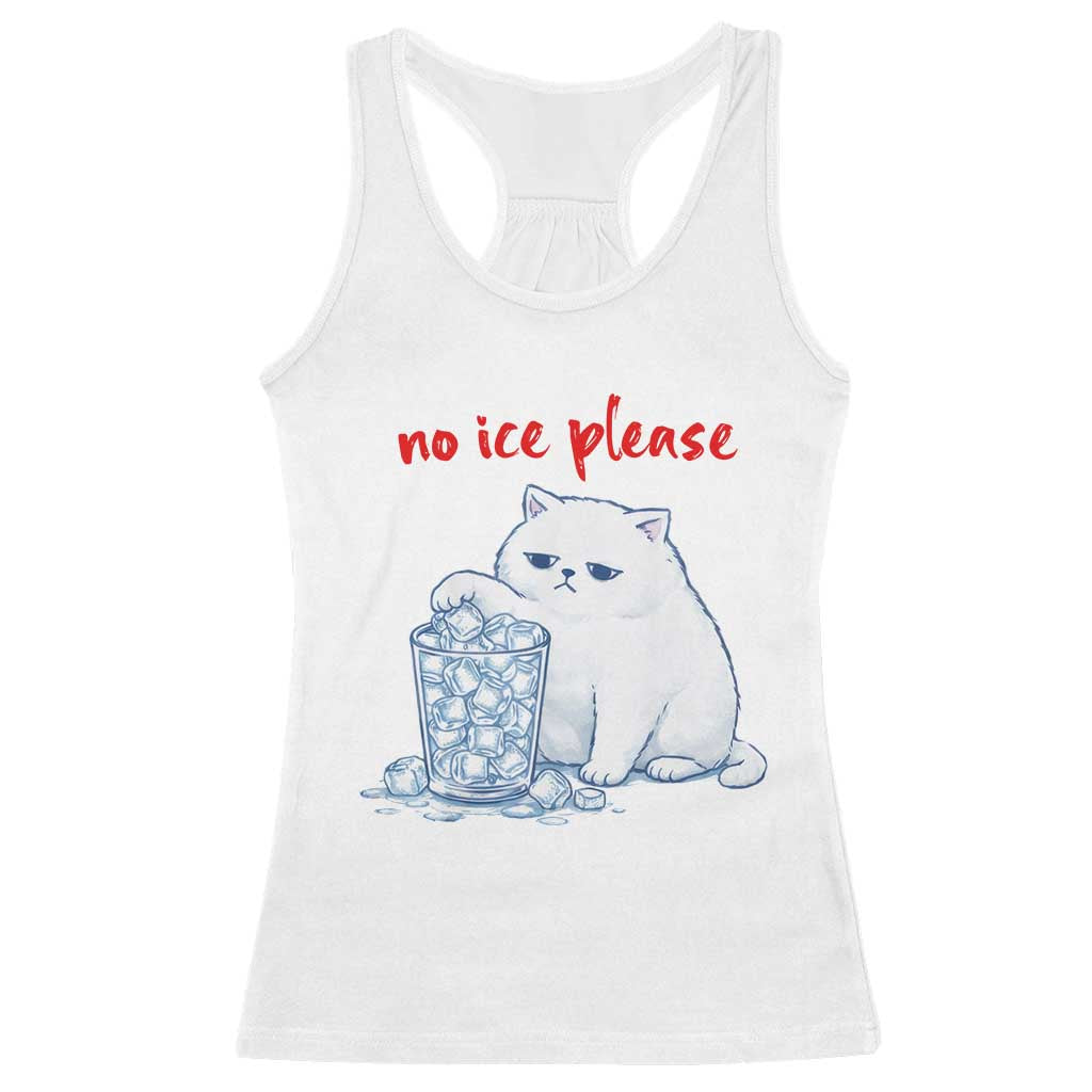 Abolish Ice Protest Racerback Tank Top Subtle FDT Cat Meme No Ice Please