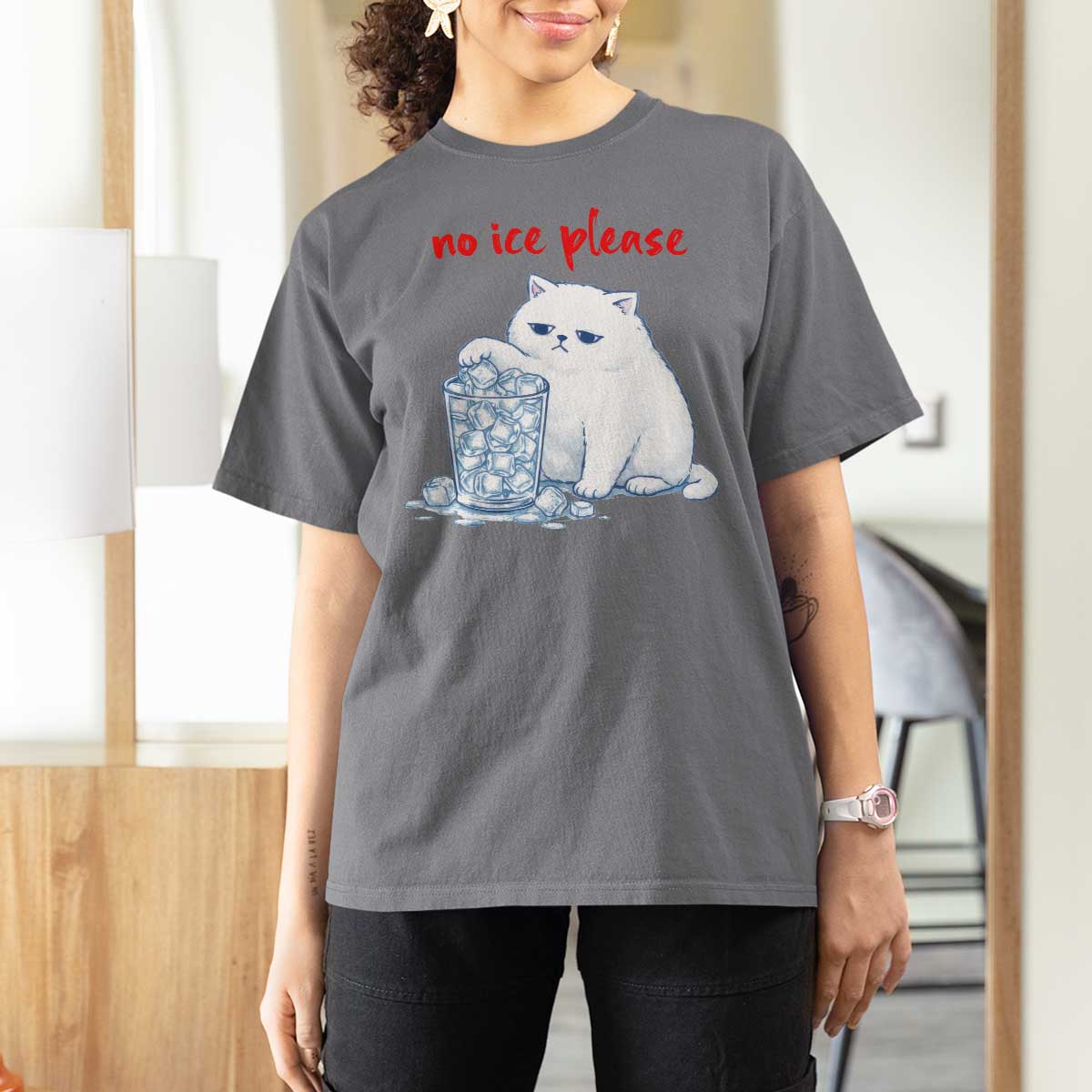 Abolish Ice Protest T Shirt For Women Subtle FDT Cat Meme No Ice Please