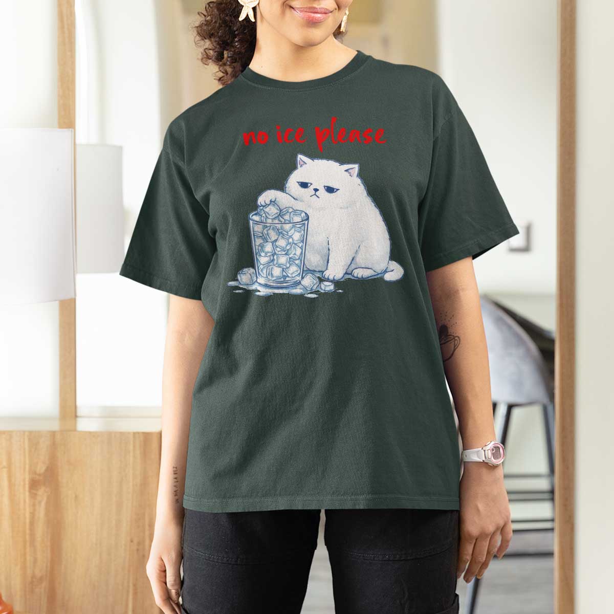 Abolish Ice Protest T Shirt For Women Subtle FDT Cat Meme No Ice Please