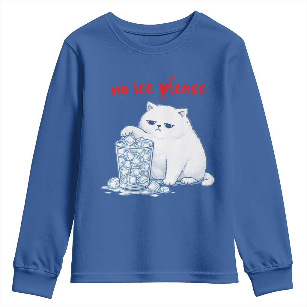 Abolish Ice Protest Youth Sweatshirt Subtle FDT Cat Meme No Ice Please