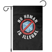 Abolish Ice No Human is Illegal Garden Flag Retro Protest Subtle FDT