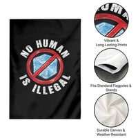 Abolish Ice No Human is Illegal Garden Flag Retro Protest Subtle FDT