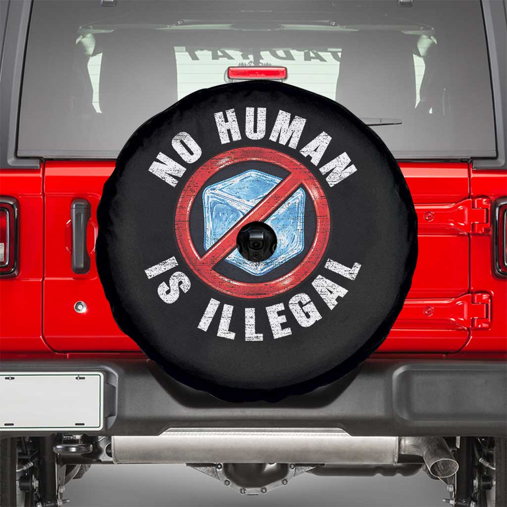 Abolish Ice No Human is Illegal Spare Tire Cover Retro Protest Subtle FDT
