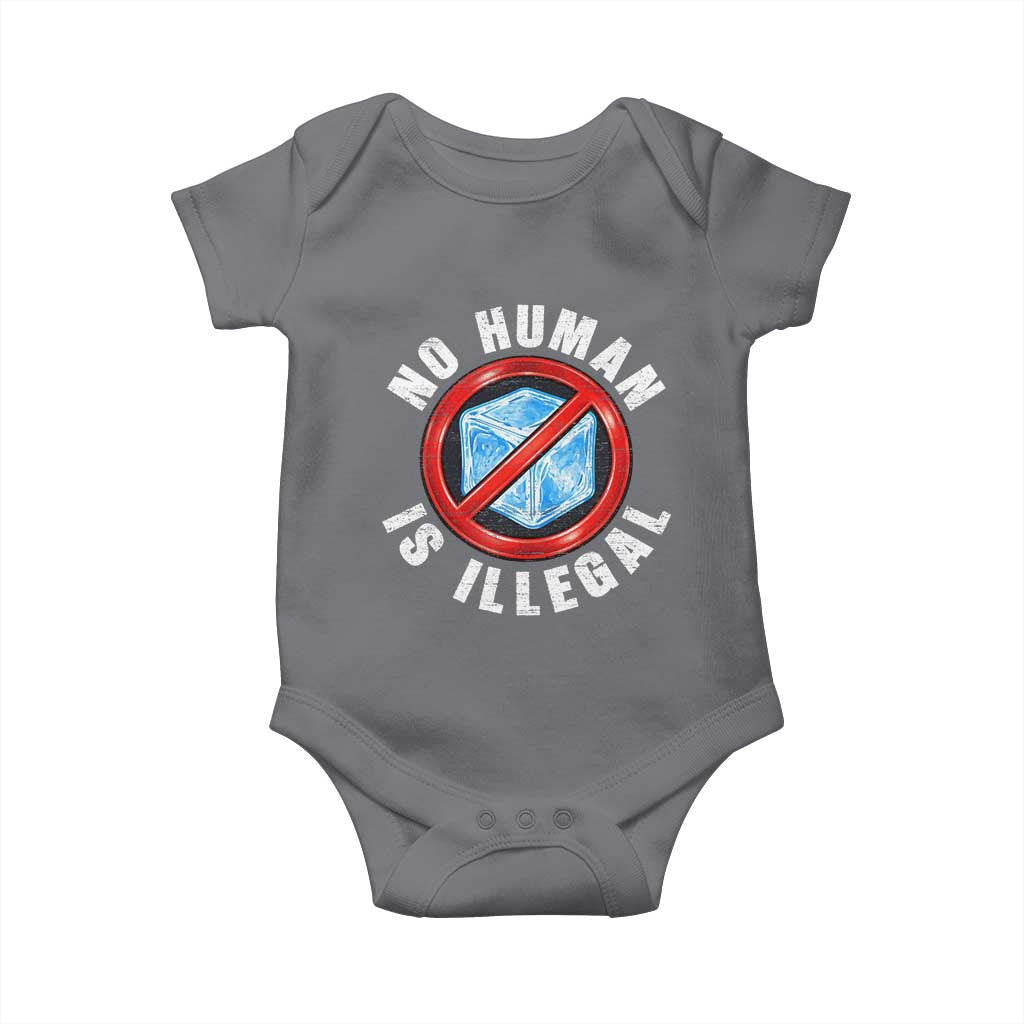 Abolish Ice No Human is Illegal Baby Onesie Retro Protest Subtle FDT