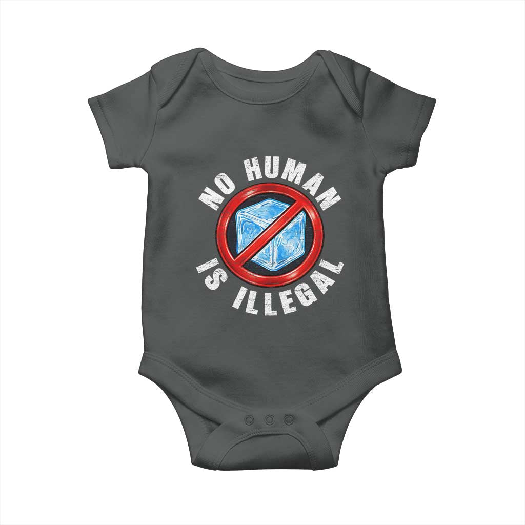Abolish Ice No Human is Illegal Baby Onesie Retro Protest Subtle FDT