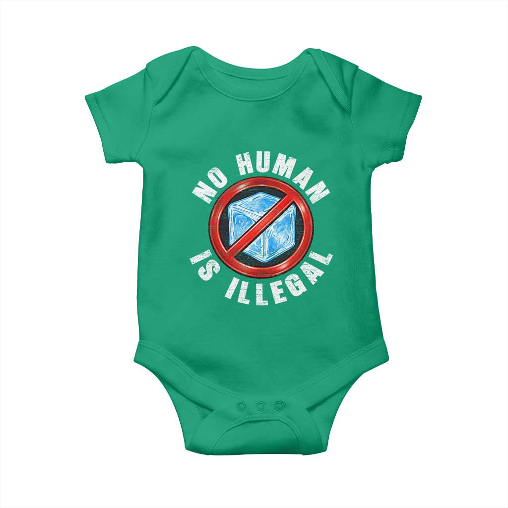 Abolish Ice No Human is Illegal Baby Onesie Retro Protest Subtle FDT