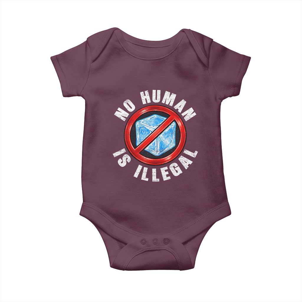 Abolish Ice No Human is Illegal Baby Onesie Retro Protest Subtle FDT