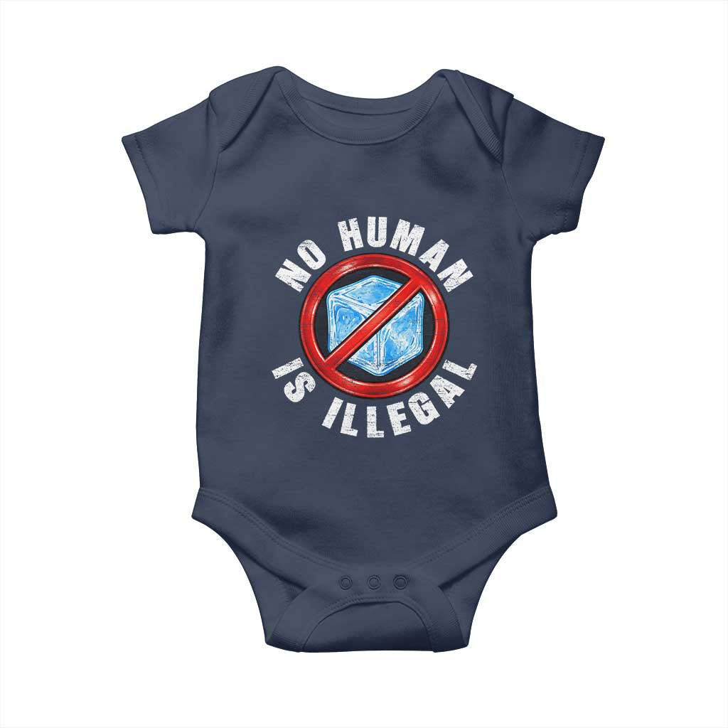 Abolish Ice No Human is Illegal Baby Onesie Retro Protest Subtle FDT