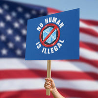 Abolish Ice No Human is Illegal Protest Sign Retro Protest Subtle FDT