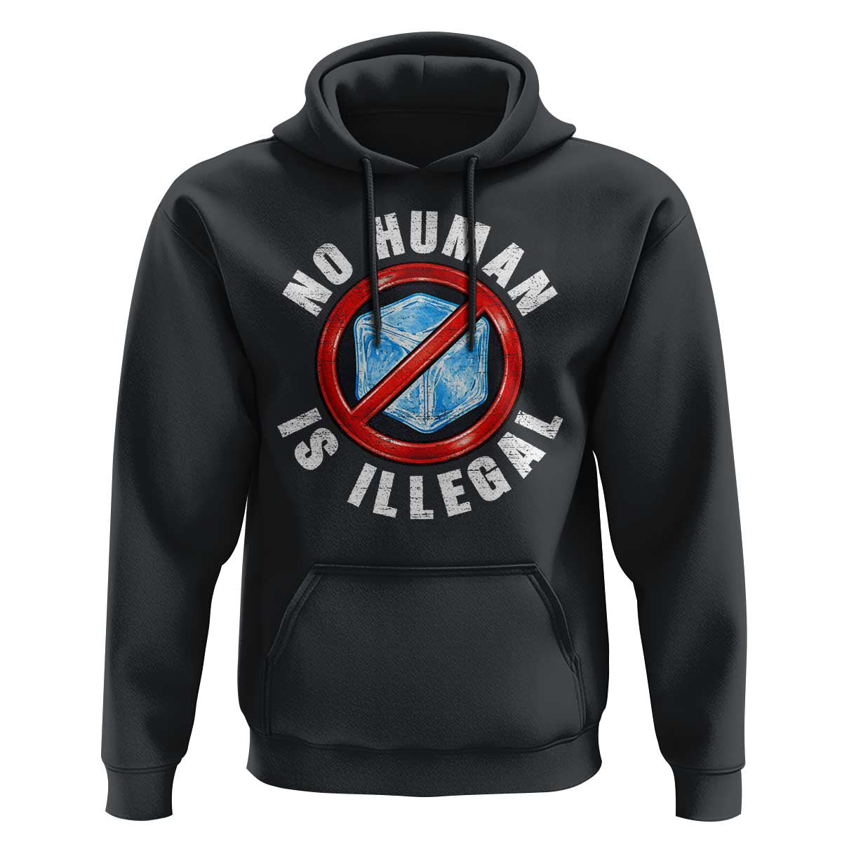 Abolish Ice No Human is Illegal Hoodie Retro Protest Subtle FDT