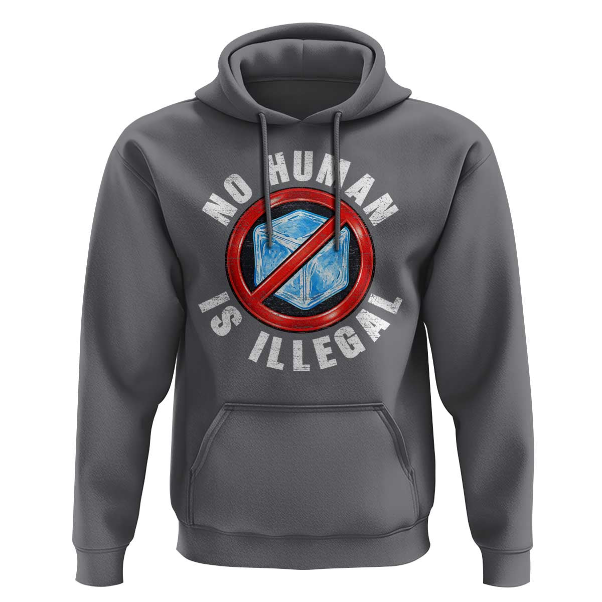 Abolish Ice No Human is Illegal Hoodie Retro Protest Subtle FDT