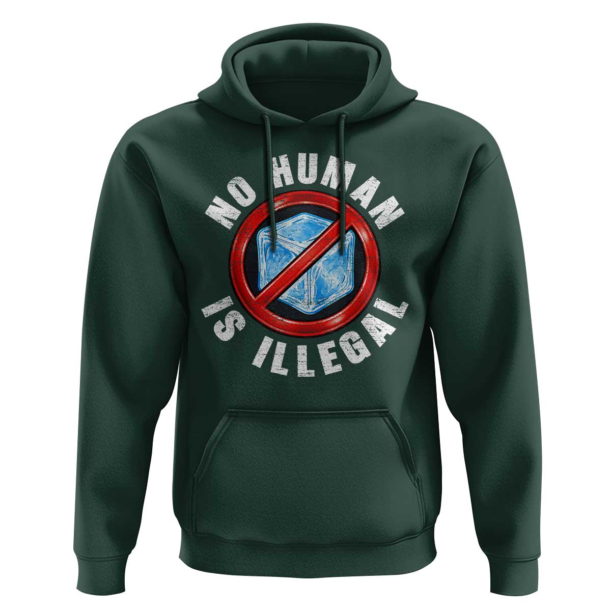 Abolish Ice No Human is Illegal Hoodie Retro Protest Subtle FDT