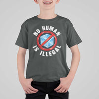 Abolish Ice No Human is Illegal T Shirt For Kid Retro Protest Subtle FDT