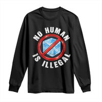 Abolish Ice No Human is Illegal Long Sleeve Shirt Retro Protest Subtle FDT