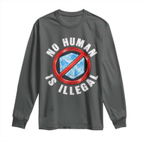 Abolish Ice No Human is Illegal Long Sleeve Shirt Retro Protest Subtle FDT