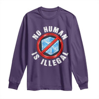Abolish Ice No Human is Illegal Long Sleeve Shirt Retro Protest Subtle FDT