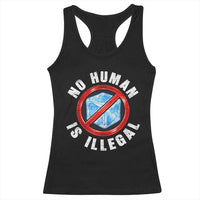 Abolish Ice No Human is Illegal Racerback Tank Top Retro Protest Subtle FDT
