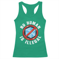Abolish Ice No Human is Illegal Racerback Tank Top Retro Protest Subtle FDT