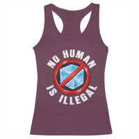 Abolish Ice No Human is Illegal Racerback Tank Top Retro Protest Subtle FDT