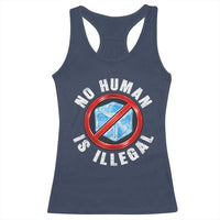 Abolish Ice No Human is Illegal Racerback Tank Top Retro Protest Subtle FDT