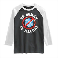 Abolish Ice No Human is Illegal Raglan Shirt Retro Protest Subtle FDT