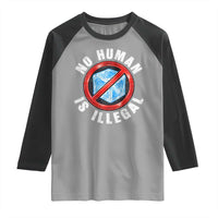 Abolish Ice No Human is Illegal Raglan Shirt Retro Protest Subtle FDT