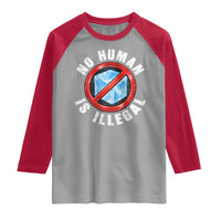 Abolish Ice No Human is Illegal Raglan Shirt Retro Protest Subtle FDT