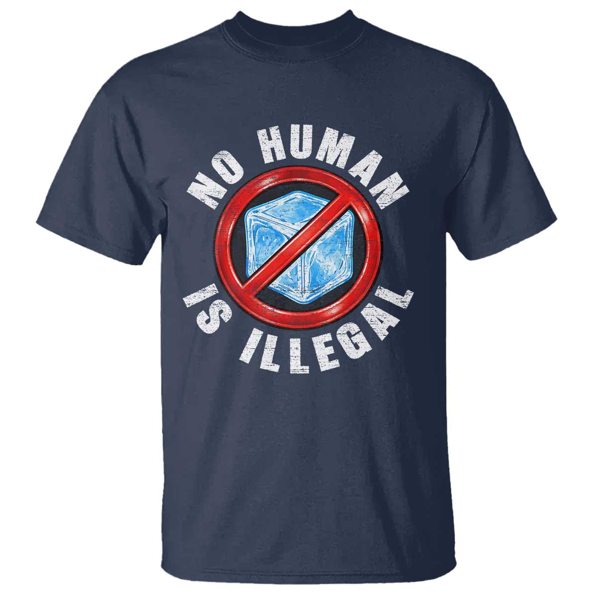 Abolish Ice No Human is Illegal T Shirt Retro Protest Subtle FDT