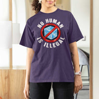 Abolish Ice No Human is Illegal T Shirt For Women Retro Protest Subtle FDT