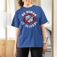 Abolish Ice No Human is Illegal T Shirt For Women Retro Protest Subtle FDT