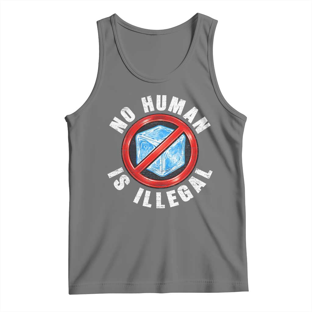 Abolish Ice No Human is Illegal Tank Top Retro Protest Subtle FDT
