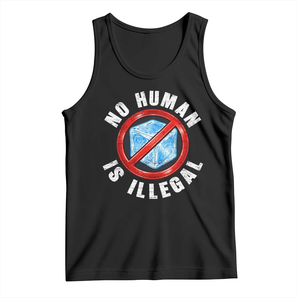 Abolish Ice No Human is Illegal Tank Top Retro Protest Subtle FDT